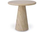 Casa Padrino Luxury Side Table Beige Ø 45 X H. 46 Cm - Tavolino Rotondo In Travertino Calcareo Di Alta Qualità - Mobili Soggiorno E Hotel - Collezione Luxury