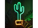 Forever Light Neon Led Cactus Arancione/Verde Bat + Usb FLNEO2