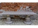 Casa Padrino Panca Da Giardino Liberty Grigio 140 X 38 X H. 48 Cm - Panca Da Giardino E Patio Con Belle Decorazioni - Mobili Da Giardino E Patio Liberty