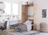 Letto A Parete Armadio Letto Teddy 90X200 Rovere Sonoma Letto Verticale A Scomparsa A Parete, Armadio Letto A Scomparsa, Armadio Con Letto A Scomparsa Integrato, Letto Funzionale Incl. Rete A Doghe