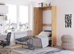 Letto A Parete Armadio Letto Teddy 90X200 Rovere Artisan Letto Verticale A Scomparsa A Parete, Armadio Letto A Scomparsa, Armadio Con Letto A Scomparsa Integrato, Letto Funzionale Incl. Rete A Doghe
