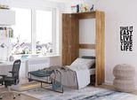 Letto A Parete Armadio Letto Teddy 90X200 Rovere Borgogna Letto Verticale A Scomparsa A Parete, Armadio Letto A Scomparsa, Armadio Con Letto A Scomparsa Integrato, Letto Funzionale Incl. Rete A Doghe