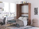 Letto A Parete Armadio Letto Teddy 120X200 Craft Tobacco Oak Letto Verticale A Scomparsa A Parete, Armadio Letto A Scomparsa, Armadio Con Letto A Scomparsa Integrato, Letto Funzionale Incl. Rete A Doghe