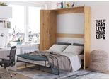 Letto A Parete Armadio Letto Teddy 160X200 Letto Verticale A Scomparsa A Parete In Rovere Artisan, Armadio Letto A Scomparsa, Armadio Con Letto A Scomparsa Integrato, Letto Funzionale Incl. Rete A Doghe