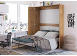 Letto A Parete Armadio Letto Teddy 160X200 Rovere Borgogna Letto Verticale A Scomparsa A Parete, Armadio Letto A Scomparsa, Armadio Con Letto A Scomparsa Integrato, Letto Funzionale Incl. Rete A Doghe