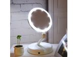 Uniq Specchio Pieghevole Per Il Trucco Con Luce Led E Ingrandimento 10X (Specchio Pieghevole)