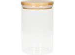 Vaso In Vetro "Bamboo"" 1,6 L - Vaso Sostenibile In Vetro Borosilicato Con Coperchio In Bambù E Anello In Silicone, Vaso Da Cucina - Trasparente"