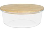 Scatola Di Vetro "Balance"" Rotonda - Ciotola In Vetro Borosilicato Resistente Al Calore Con Coperchio In Bambù - Ideale Per Il Microonde - Trasparente"
