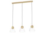 Lampadario Contemporaneo Cerasella 3 Luci Acciaio Ottone Spazzolato