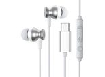 Joyroom JR-EC04 Cuffie In-Ear Cablate Con Telecomando, Connessione USB-C Argento
