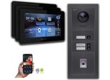 Videocitofono Ip Goliath: 7 Pollici Casa Trifamiliare, Impronte Digitali, Antracite : Scatola Da Esterno : 7 Pollici In Nero : 4 Connessioni Poe Tramite:: 4 Selezione Monitor Poe: 7 Pollici In Nero Scatola Di Montaggio Campanello: Scatola Da Esterno