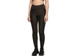 DáMské Leginy Urban Classics Donna Leggings A Nido D'ape A Vita Alta Nero - L