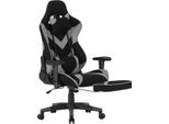Sedia Da Gioco Luxe - Grigio - Sedia Da Gioco Ergonomica Con Poggiapiedi - Sedia Da Ufficio Regolabile - Tessuto
