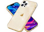 Nalia Custodia Glitter Per Iphone 13 Pro, Cover Trasparente Glitter Custodia Per Cellulare Oro