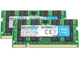 Brainzap 8GB (2X 4GB) DDR2 Ram SO-DIMM PC2-6400S 2Rx8 800 Mhz 1.8V CL6 Memoria Per Notebook