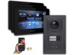 Videocitofono Ip Goliath: 7 Pollici 3 Monitor 2 Fam., Display, Antracite : Scatola Da Esterno : 7 Pollici In Nero : 4 Connessioni Poe Tramite:: 4 Selezione Monitor Poe: 7 Pollici In Nero Scatola Di Montaggio Per Campanelli: Scatola Da Esterno