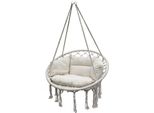 Poltrona Sospesa Relax 80 X 60 Cm - Naturale - Cesto Sospeso Con Cuscino Incluso Per Uso Interno Ed Esterno