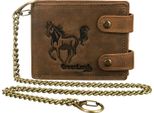 Greenland Nature Pelle Portafoglio Montenegro Rfid Wallet With Chain Horse Marrone