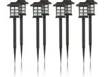 Luci Solari Da Giardino A Led Per Esterni (Confezione Da 8), Resistenti Alle Intemperie IP44, Lampada A Innesto Da 38 Cm Con Picchetto A Terra, Illuminazione Per Terrazze