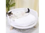 Wisfor Divano Per Cani Con Rivestimento Morbido, Divano Per Animali Domestici Divano Per Gatti Gambe In Legno Schienale, Letto Per Cani 61,5 × 32,8 Cm