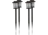 Luci Solari Da Giardino A Led Per Esterni (Confezione Da 4), Resistenti Alle Intemperie IP44, Lampada A Innesto Da 38 Cm Con Picchetto A Terra, Illuminazione Per Terrazze