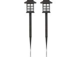 Luci Solari Da Giardino A Led Per Esterni (Confezione Da 2), Resistenti Alle Intemperie IP44, Lampada A Innesto Da 38 Cm Con Picchetto A Terra, Illuminazione Per Terrazze