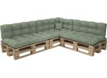 Pokar Cuscini Per Pallet Con Bella Trapuntatura Cuscino Per Divano In Pallet, Dimensioni:Set Di 8, Colore:Verde