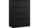 Cassettiera Con 4 Cassetti, Nero Opaco, 101 X 70 X 39 Cm