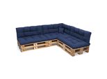 Pokar Cuscini Per Pallet Con Bella Trapuntatura Cuscino Per Divano In Pallet, Dimensioni:Set Di 8, Colore:Blu Scuro