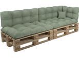 Pokar Cuscino Per Pallet Con Bella Trapuntatura Cuscino Per Divano In Pallet, Dimensioni:Set Di 6, Colore:Verde