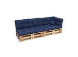 Pokar Cuscini Per Pallet Con Bella Trapuntatura Cuscino Per Divano In Pallet, Dimensioni:Set Di 6, Colore:Blu Scuro