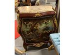 Casa Padrino Cassettiera Barocca Marrone / Oro / Multicolore / Crema - Cassettiera Artigianale In Legno Massiccio Con 3 Cassetti E Piano In Marmo - Mobili Barocchi