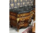 Casa Padrino Cassettone Barocco Intarsiato Marrone / Oro / Nero - Cassettone Artigianale In Legno Massiccio Con 4 Cassetti E Piano In Marmo - Mobili Barocchi