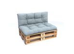 Pokar Cuscino Per Pallet Con Bella Trapuntatura Cuscino Per Divano In Pallet, Dimensioni: Set Cuscino Di Seduta 120X80 + Cuscino Di Schienale 120X40, Colore: Blu