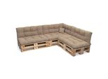 Pokar Cuscini Per Pallet Con Bella Trapuntatura Cuscino Per Divano In Pallet, Dimensioni:Set Di 8, Colore:Beige