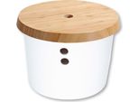 Barattolo Kesper Con Fori Di Ventilazione, Plastica, Ø 21 Cm H: 15,5 Cm, Bianco, 32622