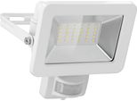 Goobay 53882 Faretto Led Da Esterno, 30 W, Con Rilevatore Di Movimento, Bianco - Con 2550 Lm, Luce Bianca Neutra (4000 K), Sensore Pir Con Funzione On/Off E Pressacavo M16, Per Uso Esterno