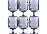 Set Di 6 Bicchieri Da Vino, Infrangibili - Harmony Moon Blue -