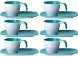 Tazza Da Caffè Espresso Con Piattino - Harmony Acqua - Edizione Estiva Set Da 6