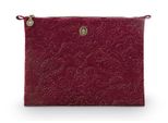 Pip Studio Borsa Da Toilette Cosmetic Flat Pouch Velvet Quiltey Days Red Bordeaux