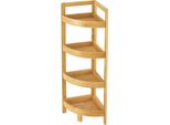 Scaffale Da Terra In Bambù LestijäRvi Scaffale Angolare Scaffale Da Bagno 4 Ripiani 80 X 23 X 23 Cm Natura In Piedi