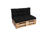 Pokar Cuscino Per Pallet Con Bella Trapuntatura Cuscino Per Divano In Pallet, Dimensioni: Set Cuscino Di Seduta 120X80 + Cuscino Di Schienale 120X40, Colore: Nero - Impermeabile