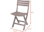 Sedia Pieghevole In Plastica 80 X 45 Cm - Marrone - Sedia Da Giardino E Balcone Bistrot Pieghevole