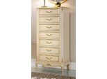 Casa Padrino Cassettiera Barocca Panna/Oro - Cassettiera Artigianale In Legno Massiccio In Stile Barocco Con 7 Cassetti - Mobili Barocchi Italiani Fatti A Mano - Qualità - Italy