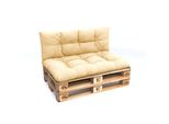 Pokar Cuscino Per Pallet Con Bella Trapuntatura Cuscino Per Divano In Pallet, Dimensioni: Set Cuscino Seduta 120X80 + Cuscino Schienale 120X40, Colore: Beige - Impermeabile