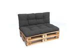 Pokar Cuscino Per Pallet Con Bella Trapuntatura Cuscino Per Divano In Pallet, Dimensioni: Set Cuscino Seduta 120X80 + Cuscino Schienale 120X40, Colore: Antracite - Impermeabile