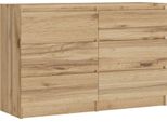 Cassettiera 6 Cassetti, Colore: Rovere Wotan, 120 Cm X 39 Cm X 78 Cm