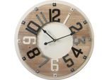 Orologio Da Parete In Legno Rebecca Mobili, Marrone, Bianco E Nero ø 50 Cm