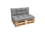 Pokar Cuscini Per Pallet Cuscini Impermeabili Per Pallet Mobili Per Pallet Divano Per Pallet Set Di 2: Cuscino Di Seduta 120X80 + Schienale 120X40, Grigio