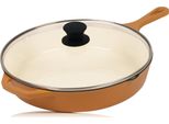 Padella In Ghisa Smaltata Mahlzeit Con Coperchio | Ø 29,5 Cm | Sunny Orange | Con Due Beccucci